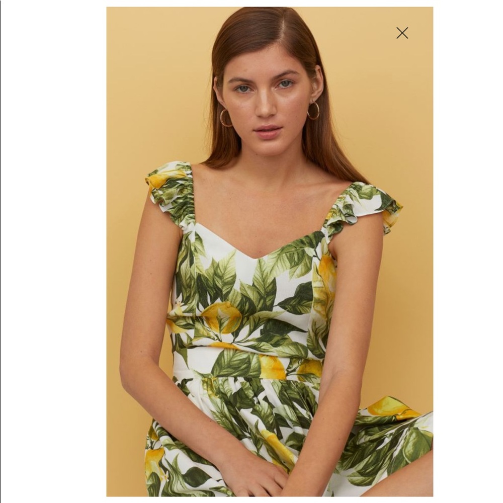 H&M Lemon 🍋 Ruffle Trimmed Tank Top - Picture 2 of 6